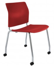 CS One Chair. Chrome 4 Legs With Fitted Castors. Black, White, Red, Blue